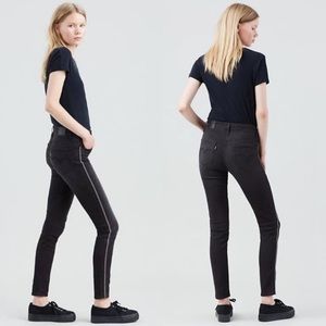 Levi's 721 High Rise Skinny Black Beaded Premium Denim Jeans in Glam Nights - 27